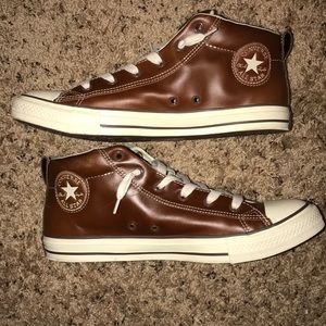 Barely Worn Leather Converse Shoes